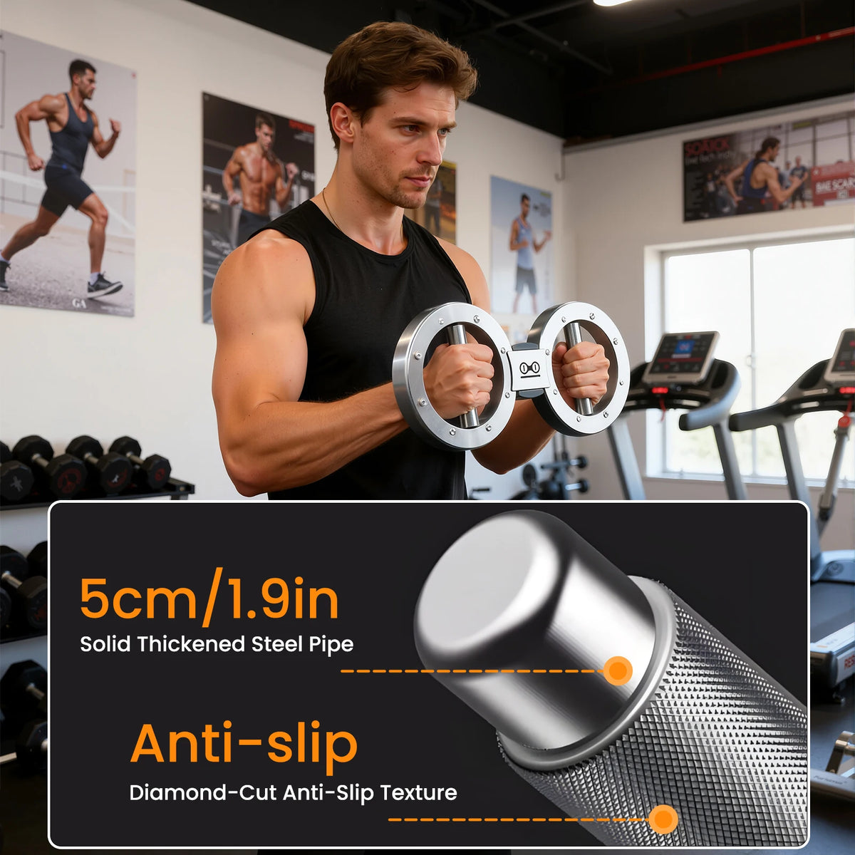 Rotator Forearm Exerciser With Adjustable Resistance For Grip Strength Training