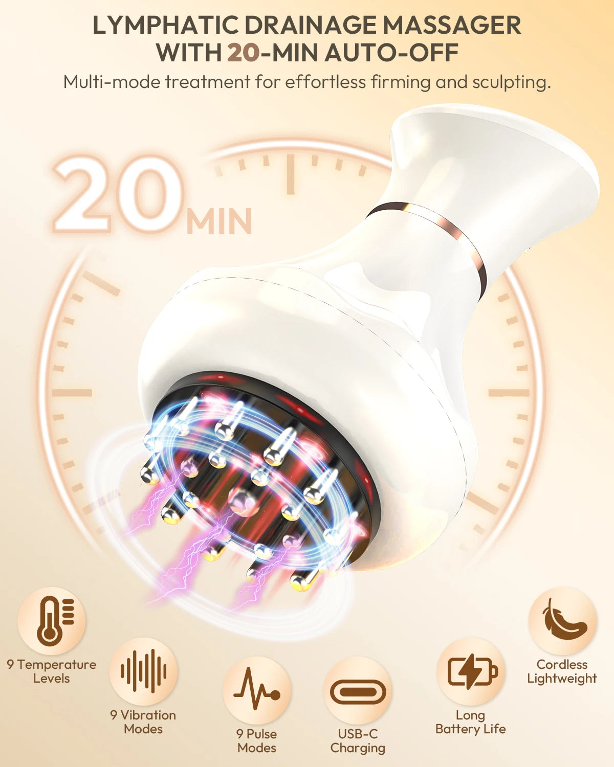 Lymphatic Drainage Massager And Anti Cellulite Body Sculpting Tool
