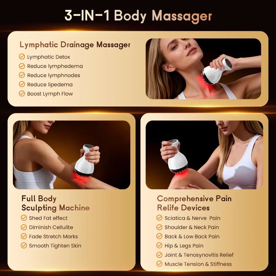 YAO HUI HUANG Lymphatic Drainage Massager Microcurrent Red Light