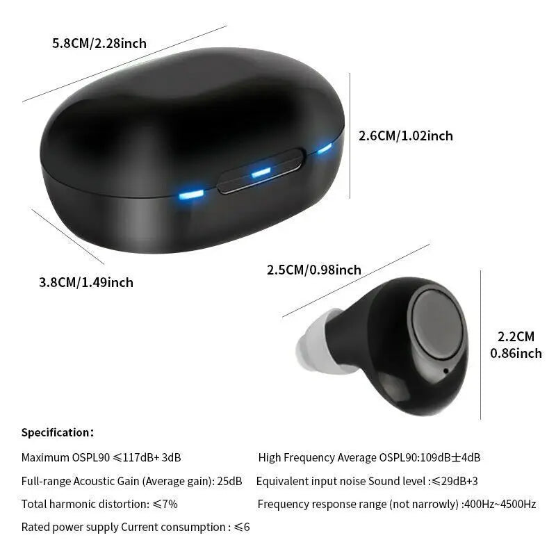 JINGHAO Digital In-Ear Hearing Aid Amplifier With USB Rechargeable