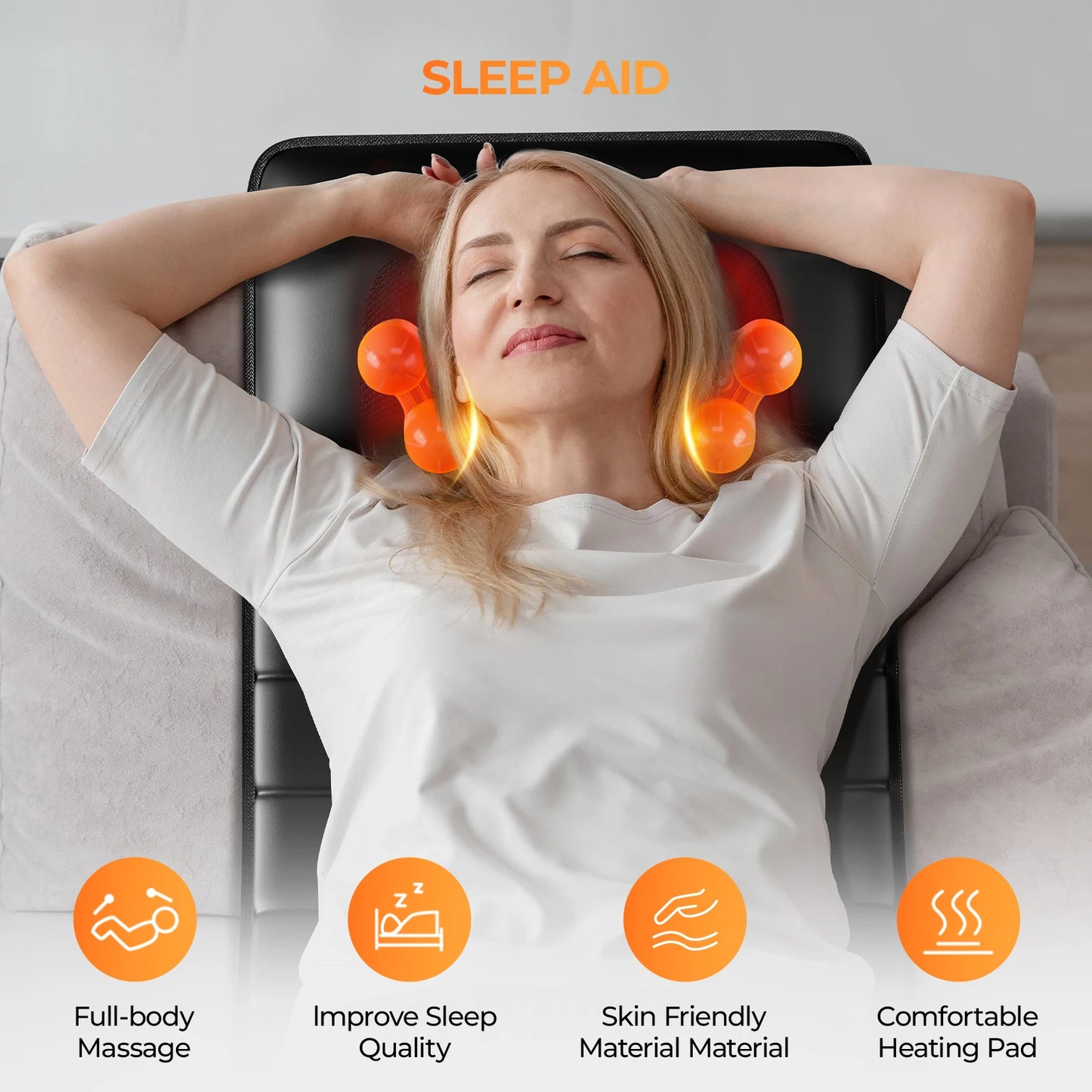 Homemassa Shiatsu Massage Mat With Heat And Detachable Pad