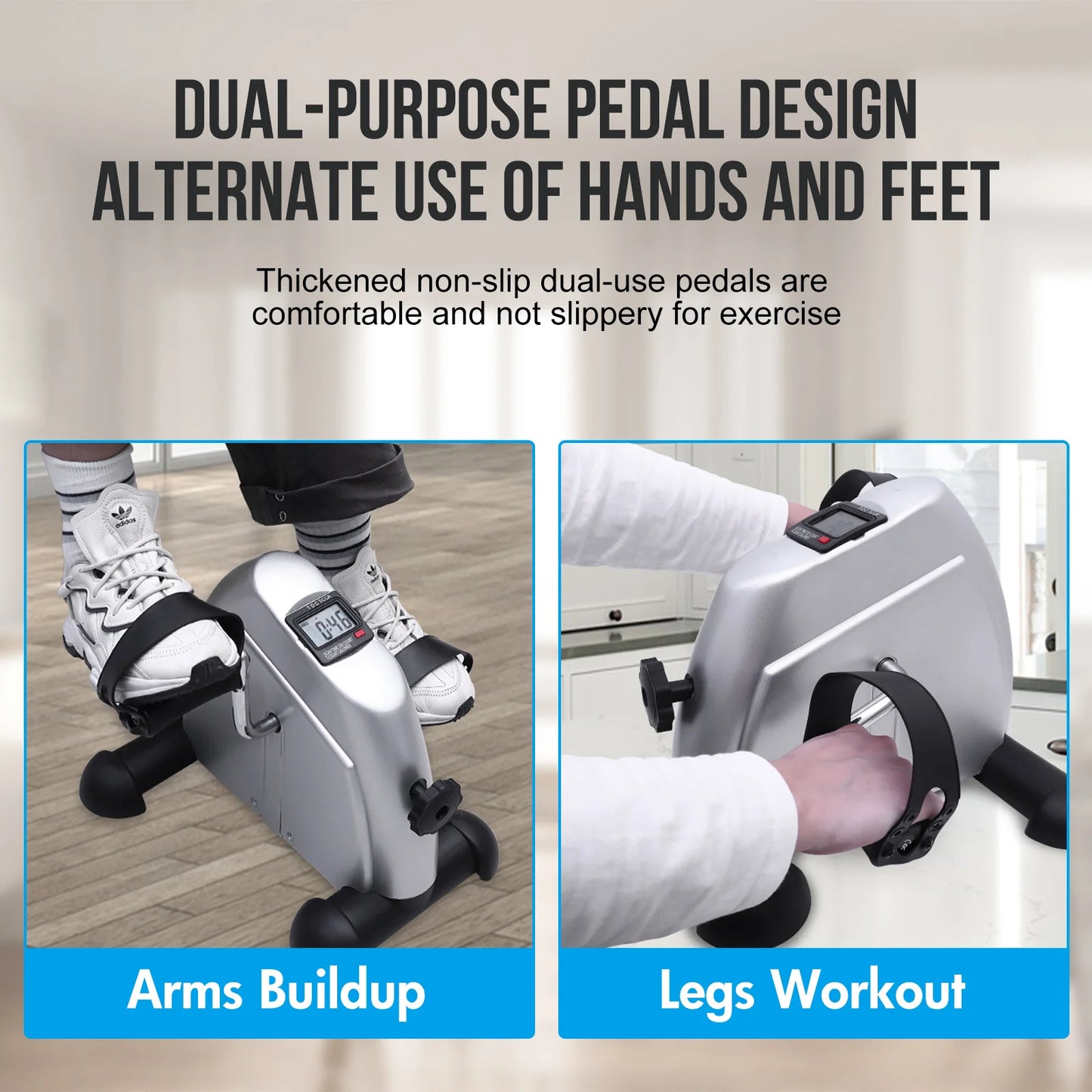 Mini Under Desk Stepper Pedal Exercise Bike With LCD Display