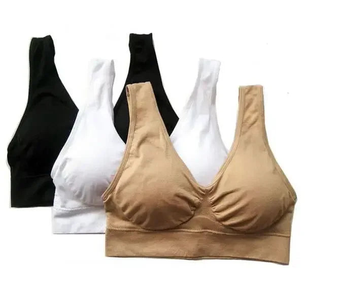 3 Piece Seamless Yoga Sports Bra Set With Removable Pads