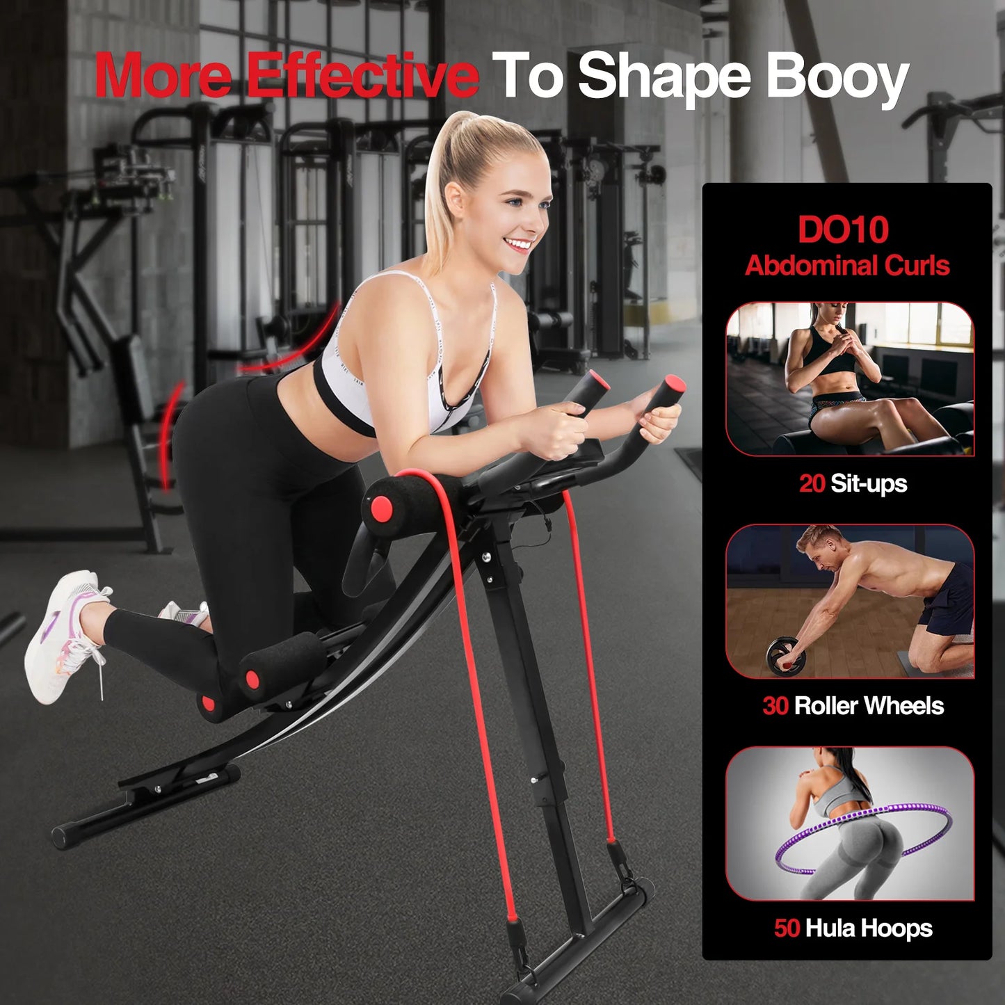 GIKPAL Foldable Ab Machine For Home Gym Core Abs Workout