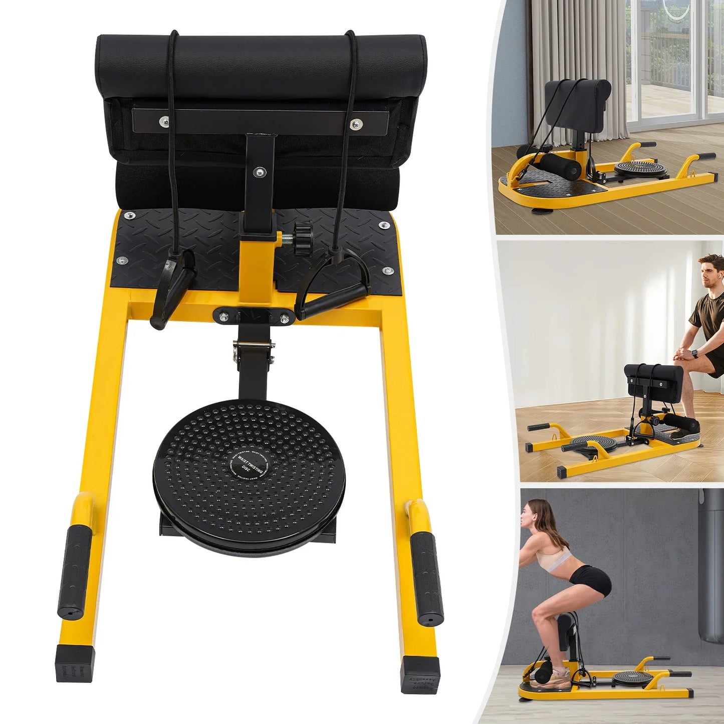 Deep Squat Trainer With Adjustable Backrest And Leg Hook Steel Construction