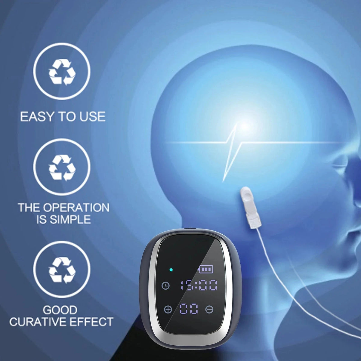 Portable CES Microcurrent Sleep Aid Device For Insomnia Relief