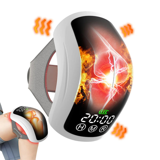 Electric Heated Knee Massager 210 Pieces Infrared Light Therapy Intelligent Vibration Heating Pad for Knee Pain Relief Joint Muscle Injury Recovery Portable Leg Care Brace Personal Health Relaxation Massager Device