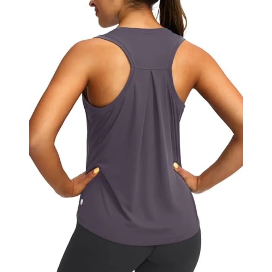 Women's Bamboo Fiber Racerback Workout Tank Top For Yoga Gym