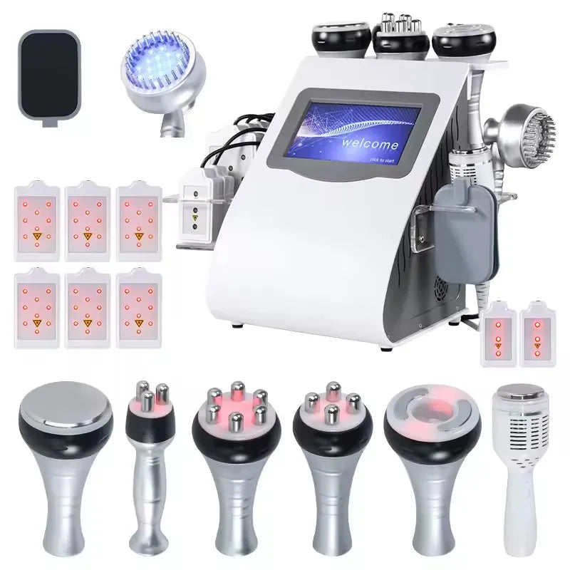 9 in 1 80K Cavitation Ultrasonic Body Slimming Machine Multi-Polar Skin Tightening Tool Facial Lift Machine