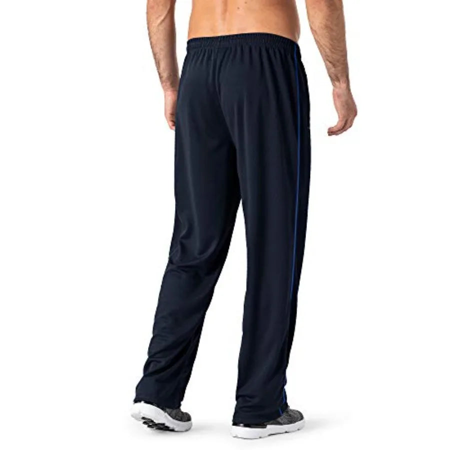 Women's Lightweight Mesh Open Bottom Athletic Pants With Zipper Pockets