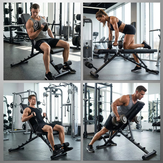 HiMISS Foldable Weight Bench For Home Gym With Multi-Position Adjustments