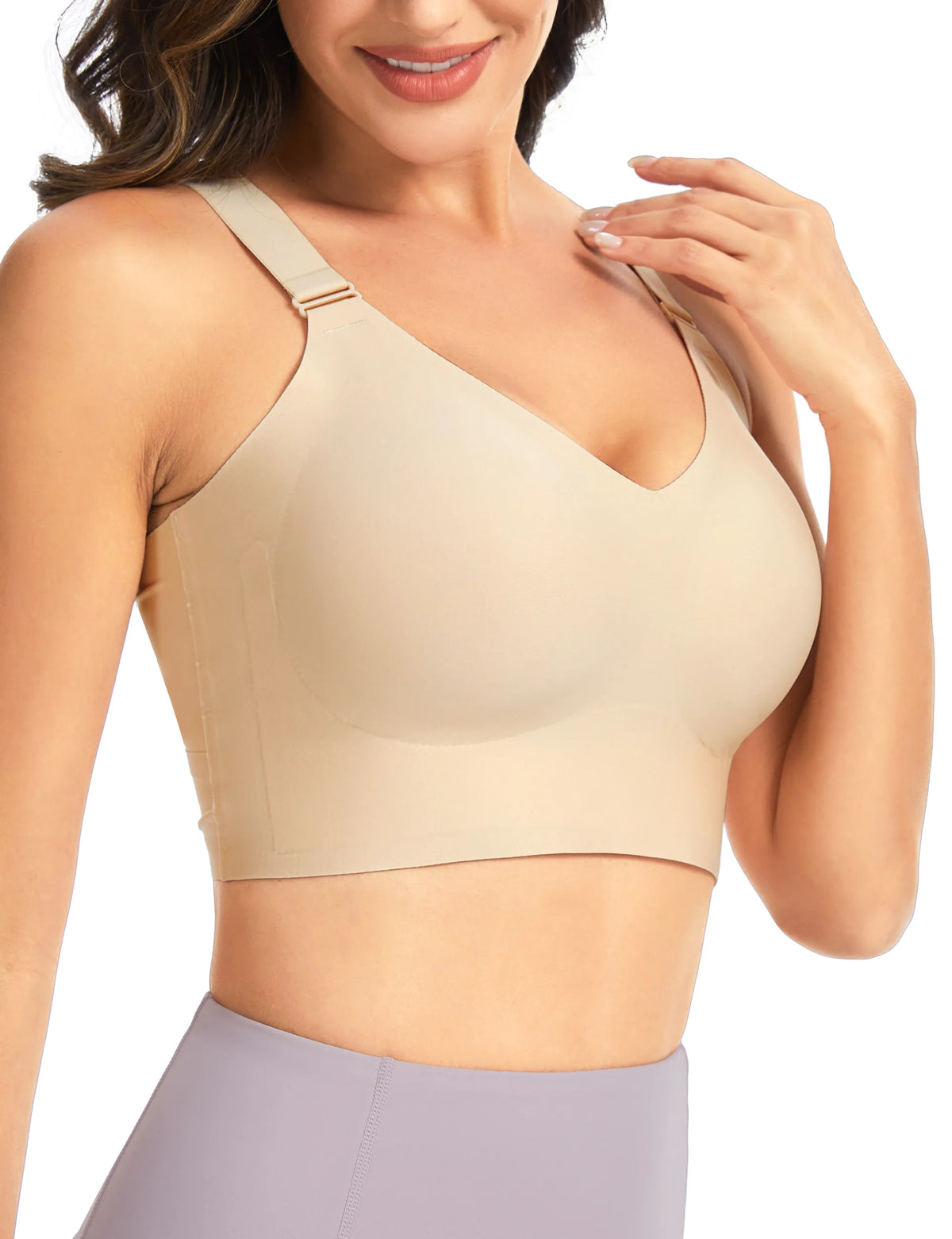 The Gym People Womens Wireless Push Up Racerback Seamless Bralette