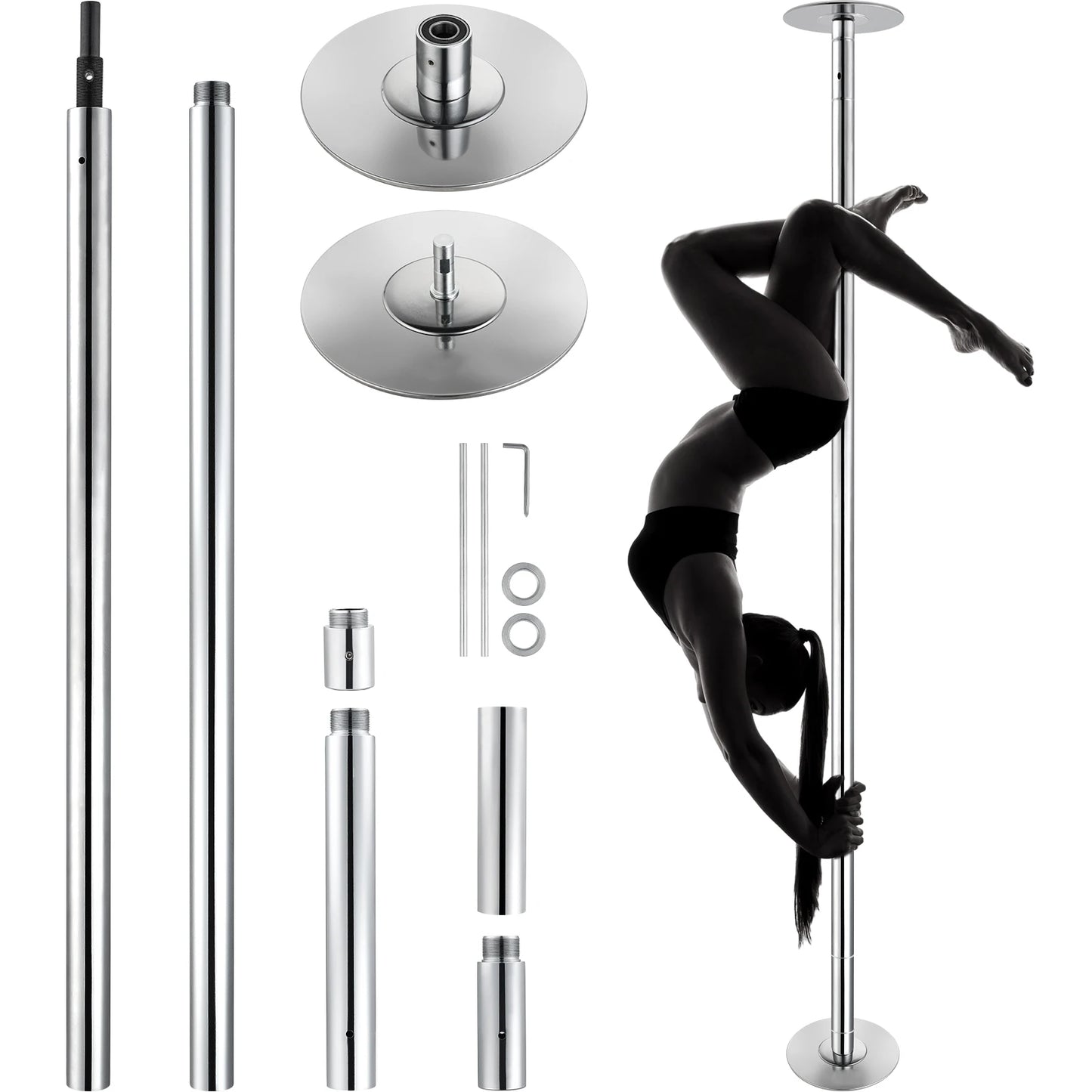SucceBuy Portable Stainless Steel Dancing Pole Kit Removable