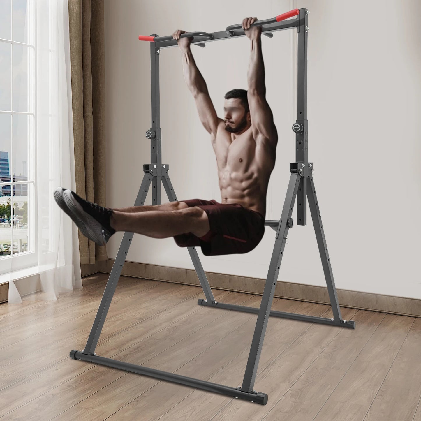 Adjustable Height Pull Up Bar Triangular Station 200kg Load Bearing