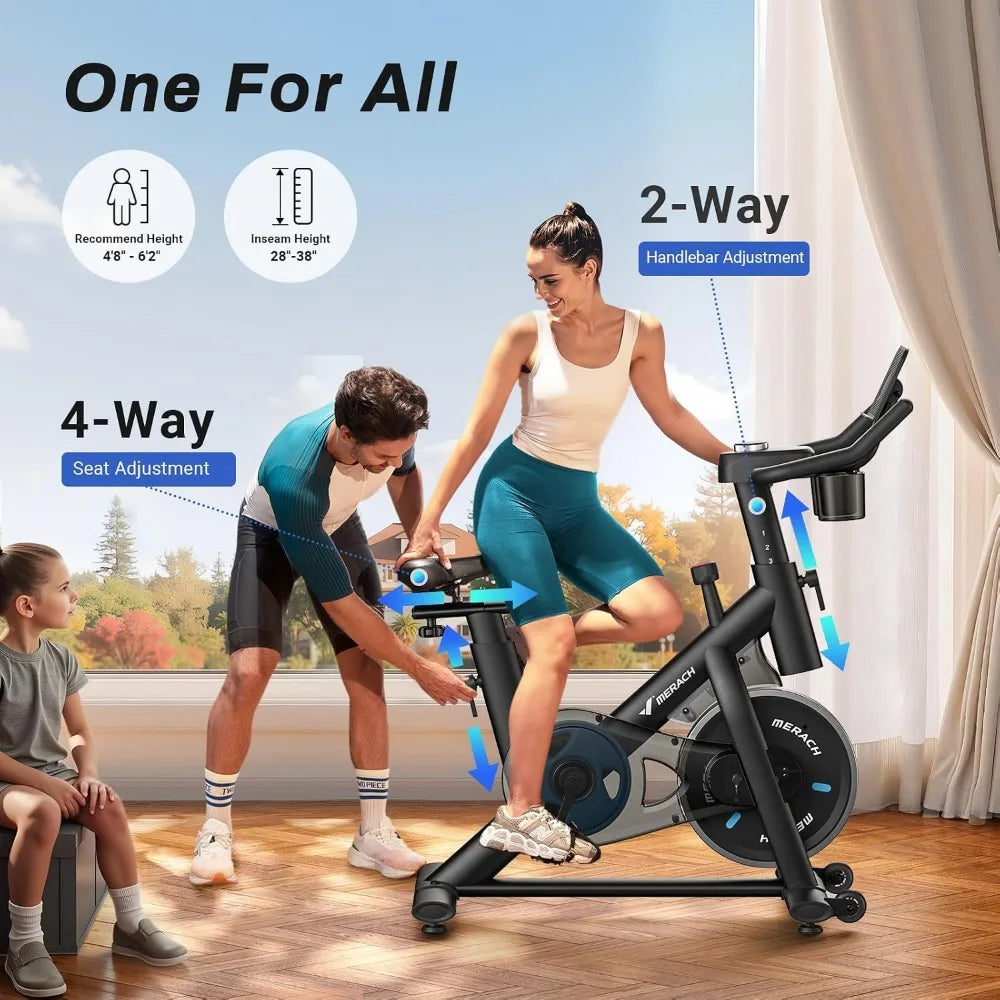 Magnetic Friction Exercise Bike With Brake Pad And Tablet Mount
