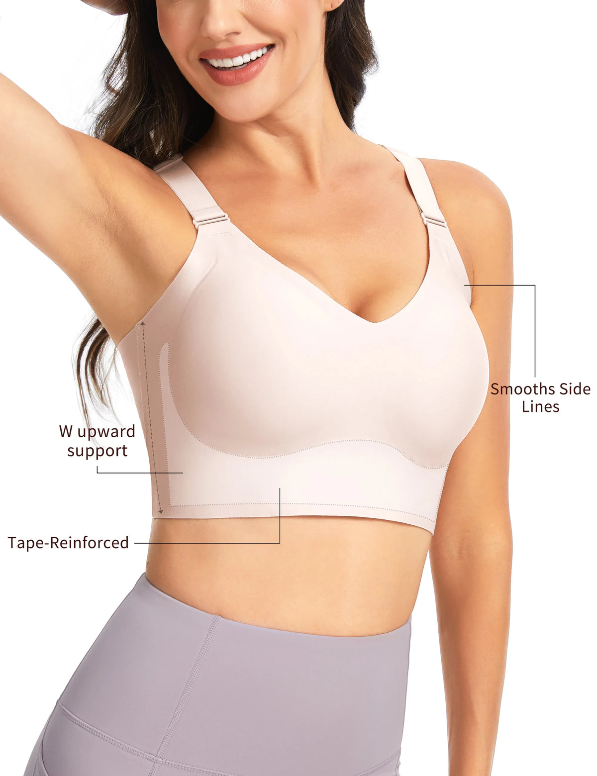 The Gym People Womens Wireless Push Up Racerback Seamless Bralette