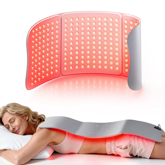 510k Certification 30’’ x 12’’ Large Red Light Therapy Pad for Body 660nm & 850nm Near Infrared Red Light Therapy Massage Mat