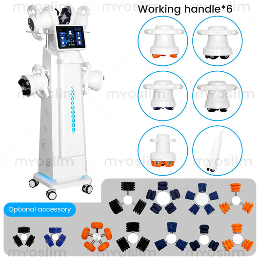 Myoslim 6 Handle 360 Rotating Body Massage Machine Dual Direction Roller Smart Control Ergonomic Design for Beauty Salon
