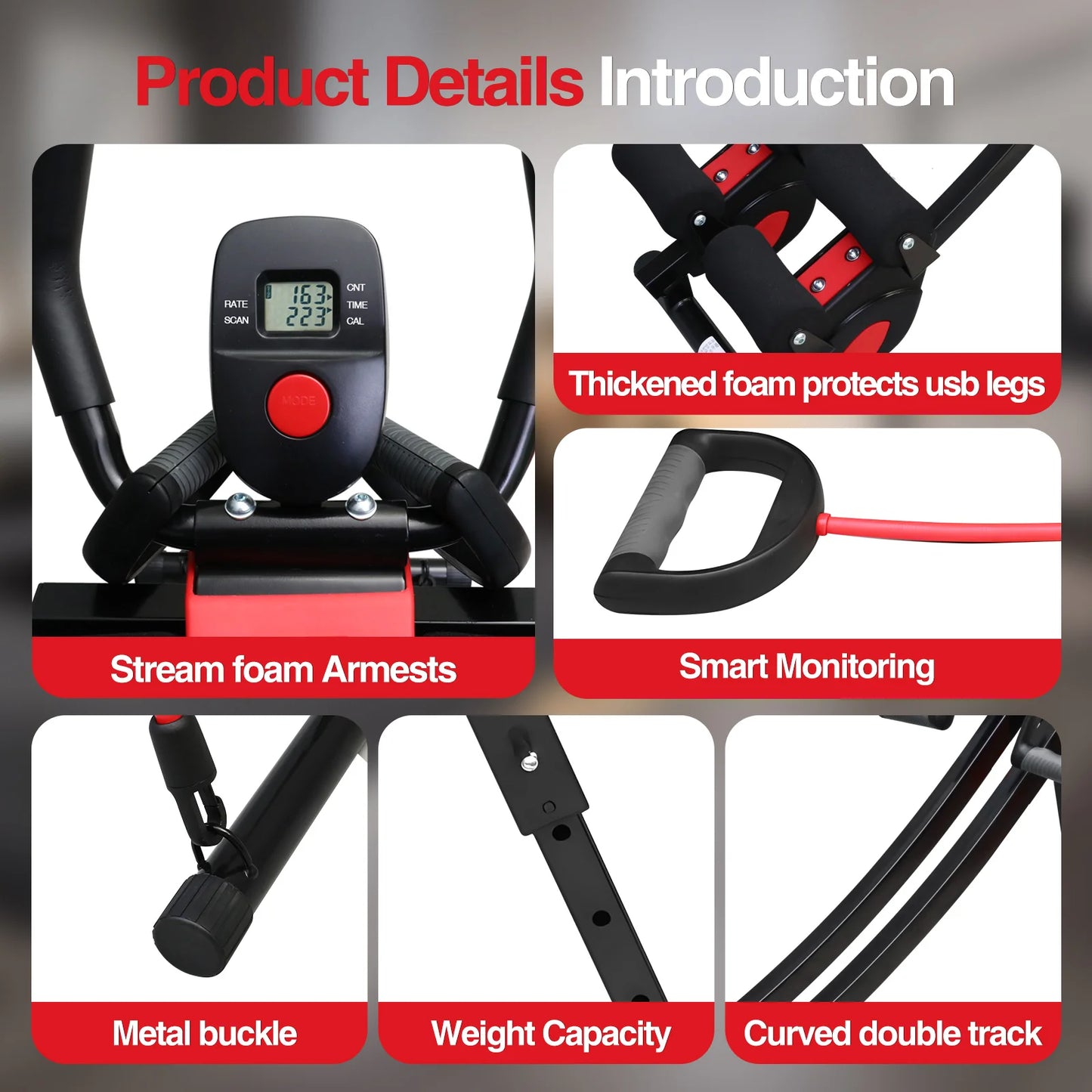 Fitness AB Machine Abdominal Trainer Core Workout Equipment Foldable