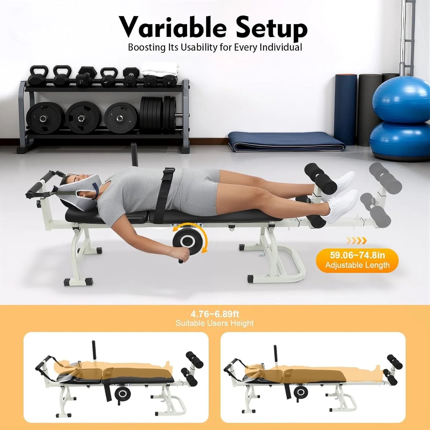 Back Stretch Bench for Neck and Lumbar Decompression at Home
