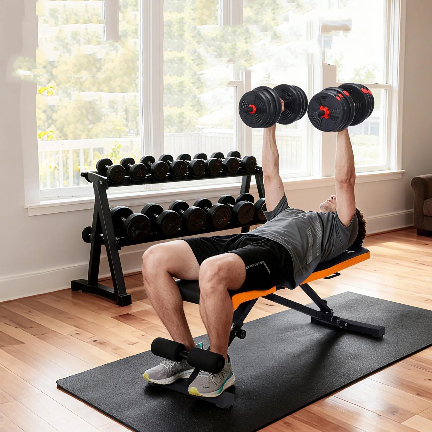 Heavy Duty 1000LB Adjustable FID Weight Bench For Home Gym