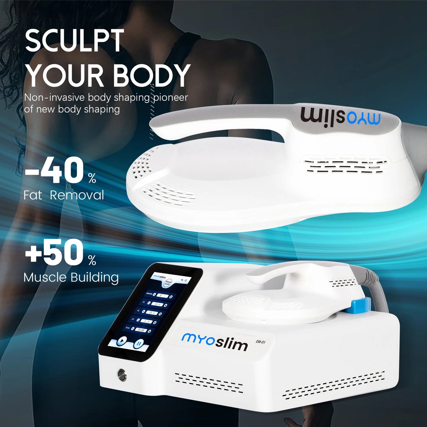 MYOSLIM 6500W EMS Muscle Builder and Fat Reducer For Home