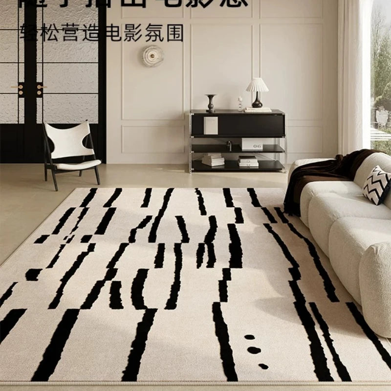 Retro Style Living Room Rug Washable Polyester Anti-Slip Floor Mat
