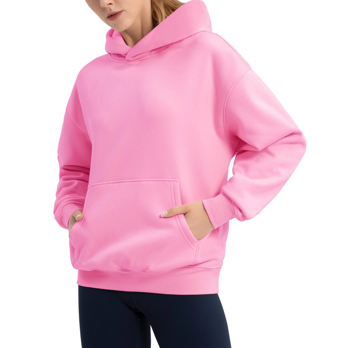 The Gym People Women Oversized Fleece Hoodie Pullover Sweatshirt