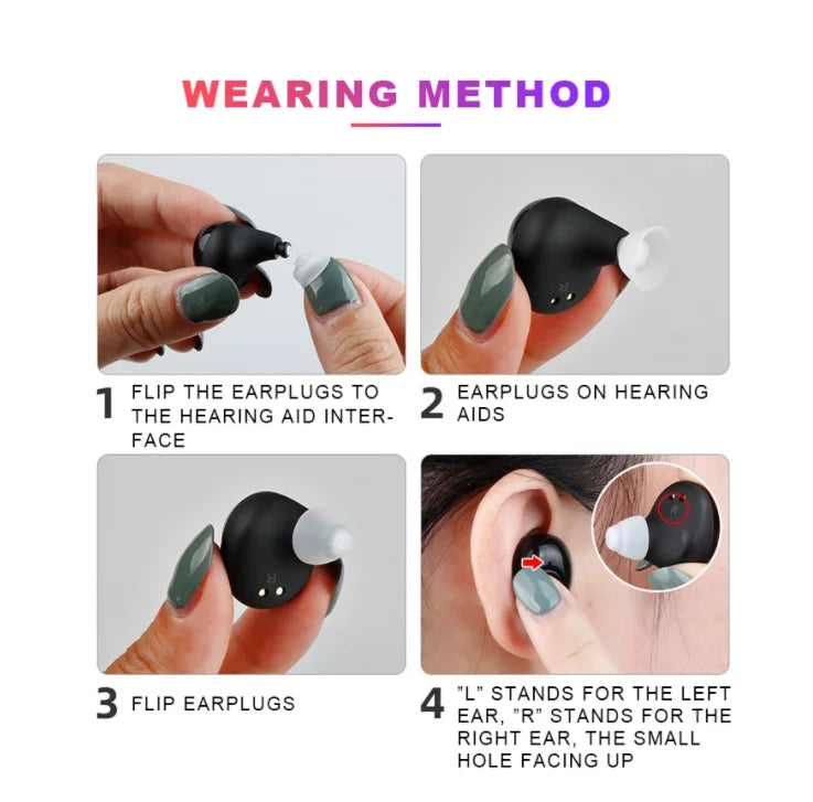 JINGHAO Digital In-Ear Hearing Aid Amplifier With USB Rechargeable