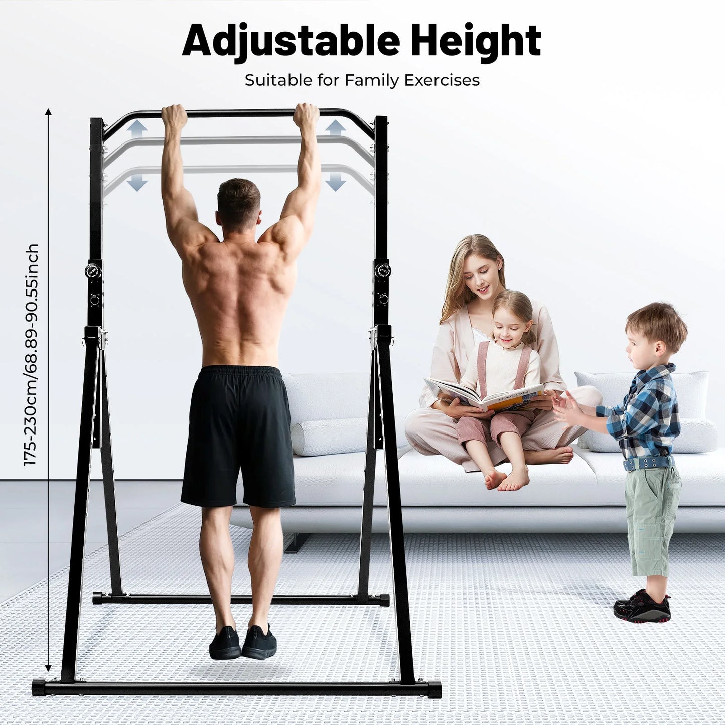Triangular Pull Up Station Adjustable Height Carbon Steel Home Gym
