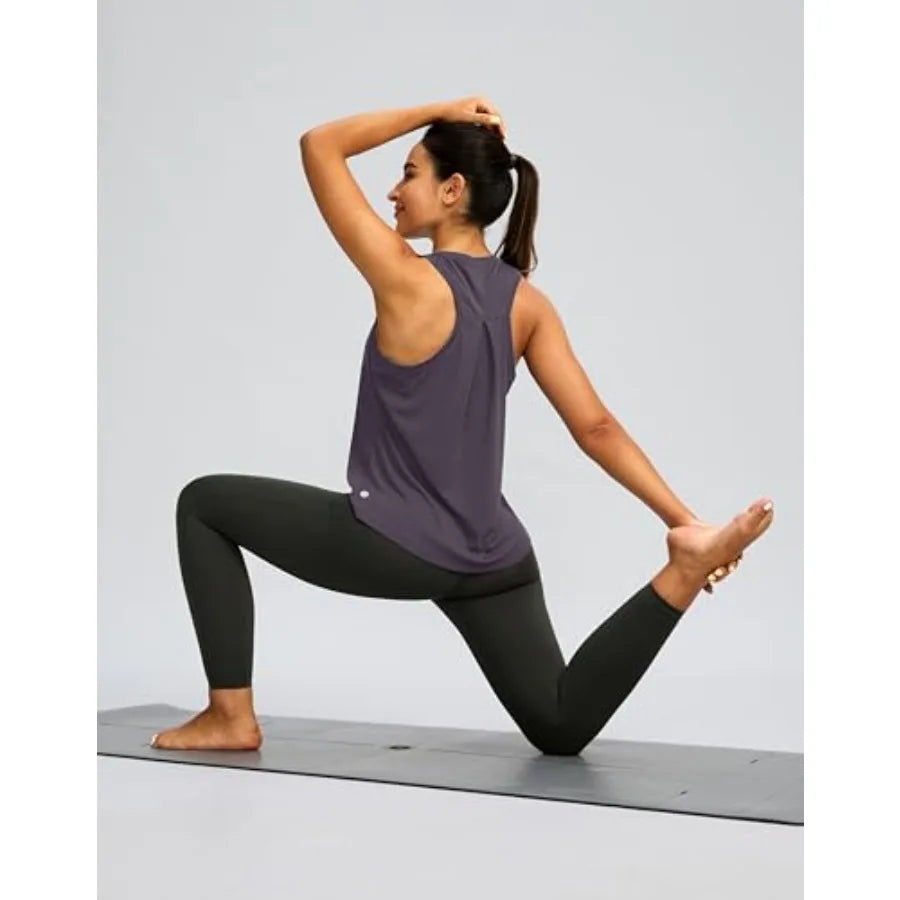 Women's Bamboo Fiber Racerback Workout Tank Top For Yoga Gym