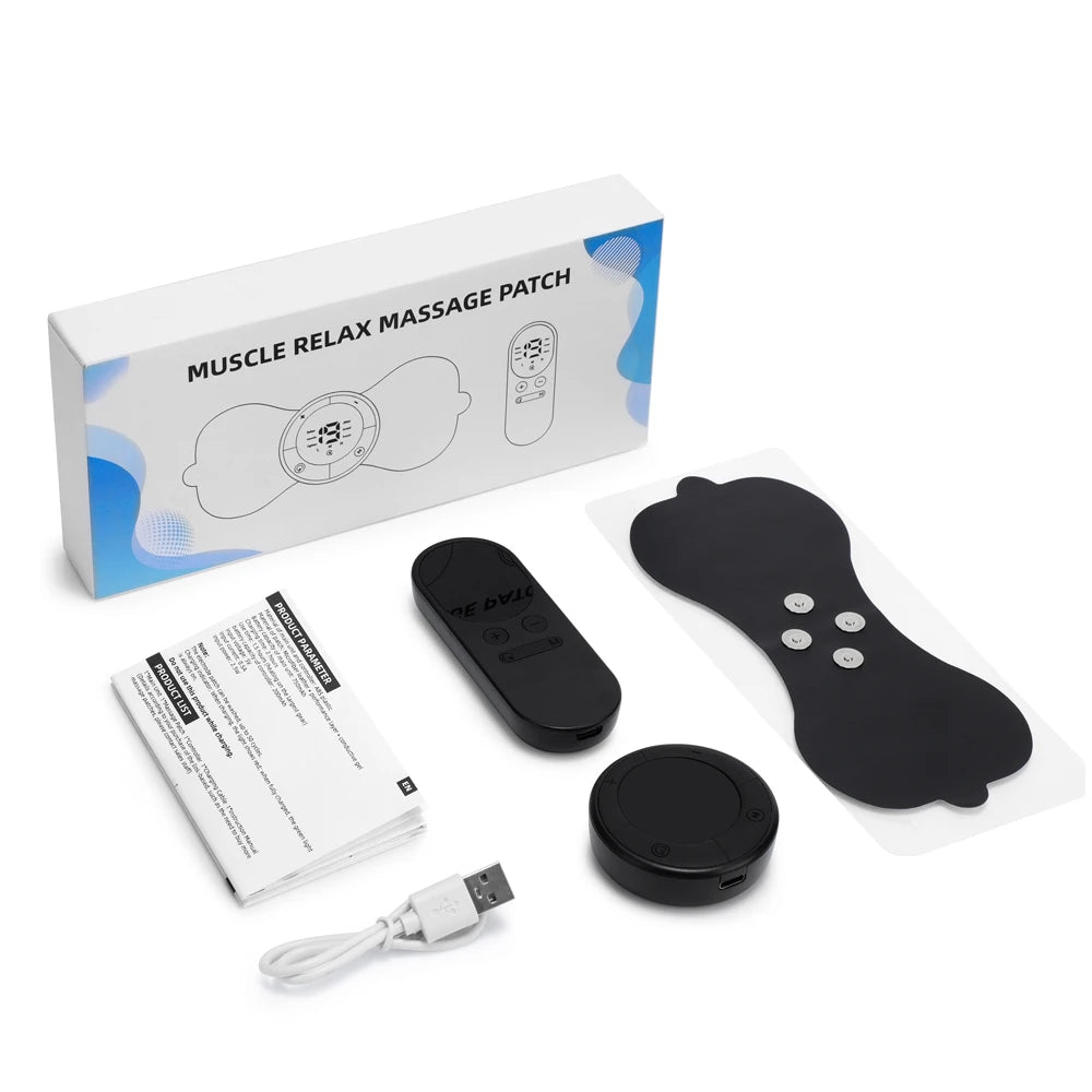 Electric Neck Massager EMS Muscle Massage 6 Mode Stimulator Low Frequency Instrument Hot Compress Back Cervical Calf Patches Mini Device