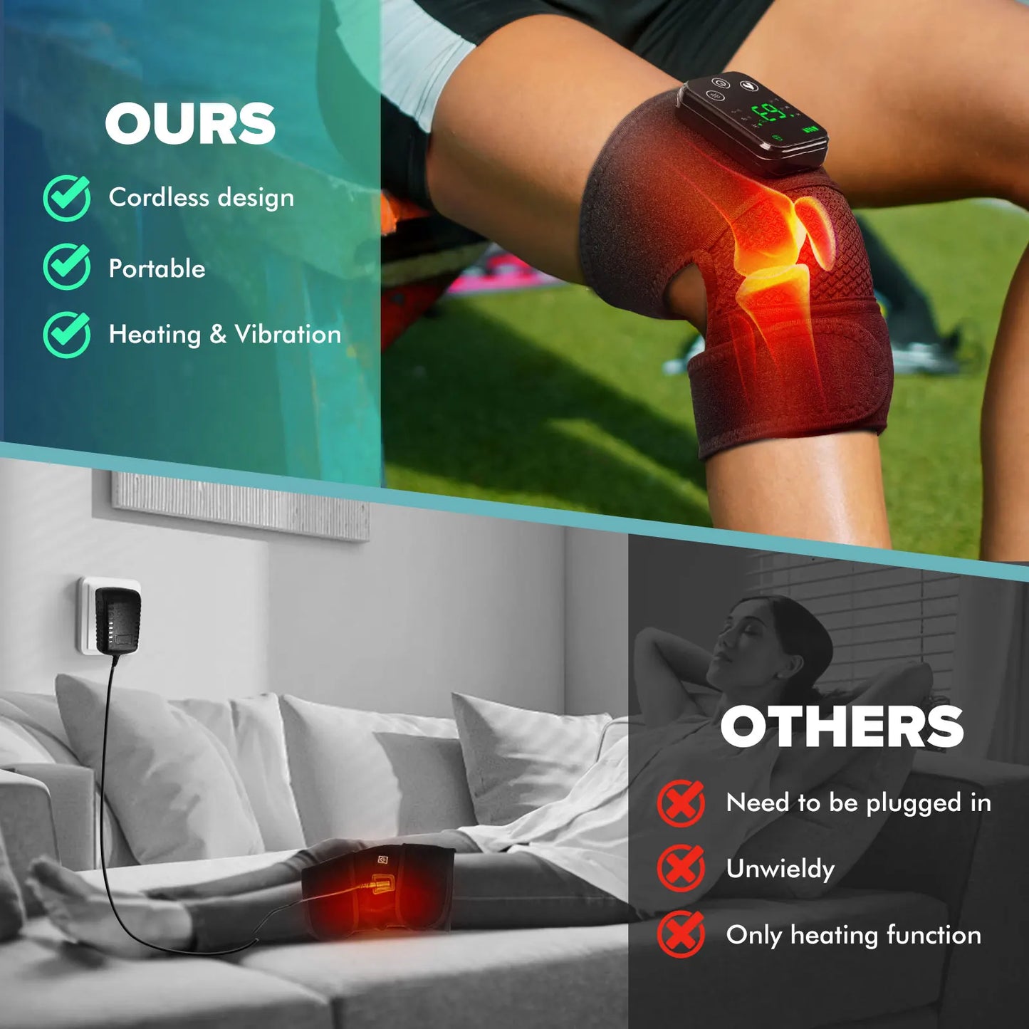 Hailicare Knee Heating Massager With Thermal Pad For Joint Pain Relief