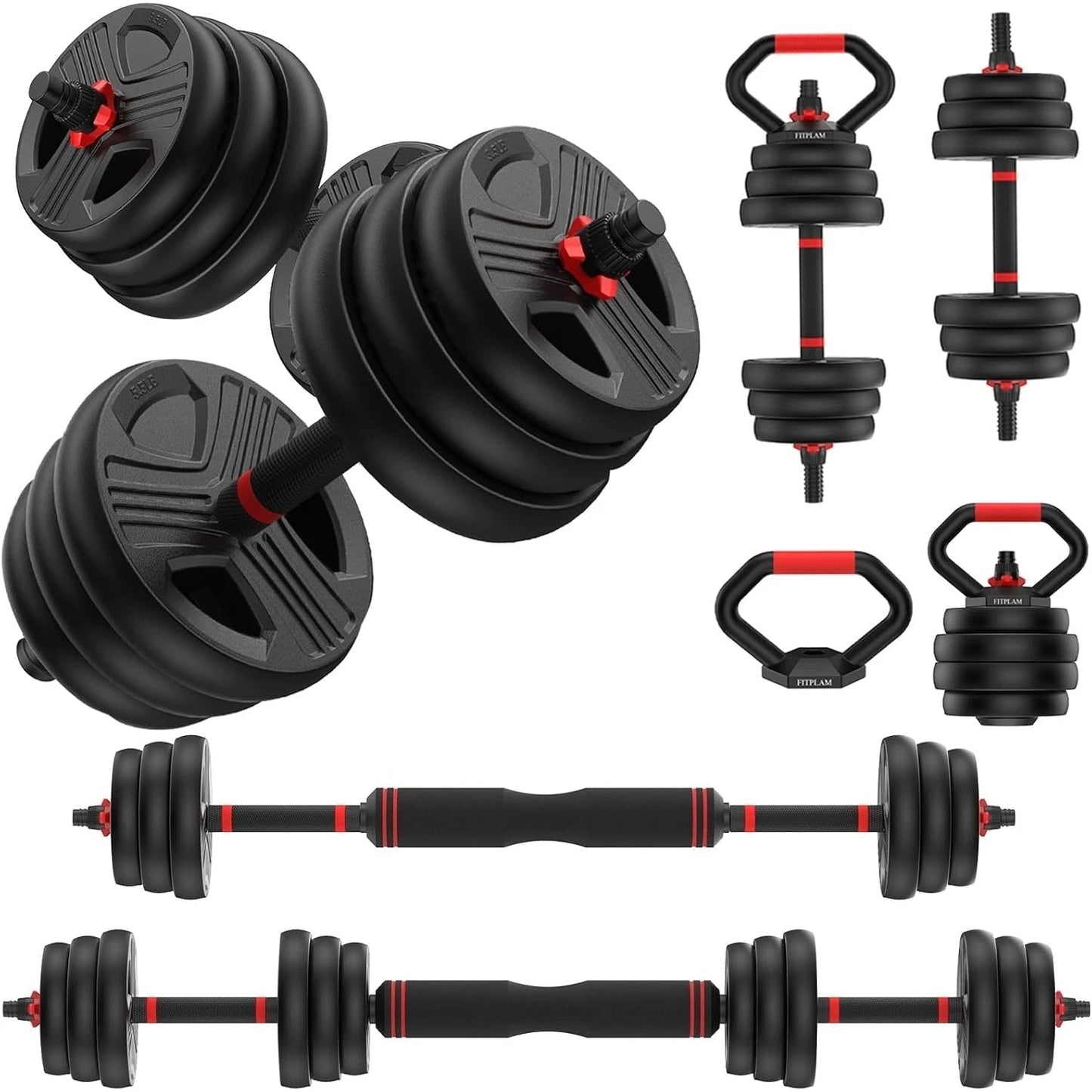 FED Fitness 5-in-1 Adjustable Dumbbell Set 20/35/45/70/90 Lb
