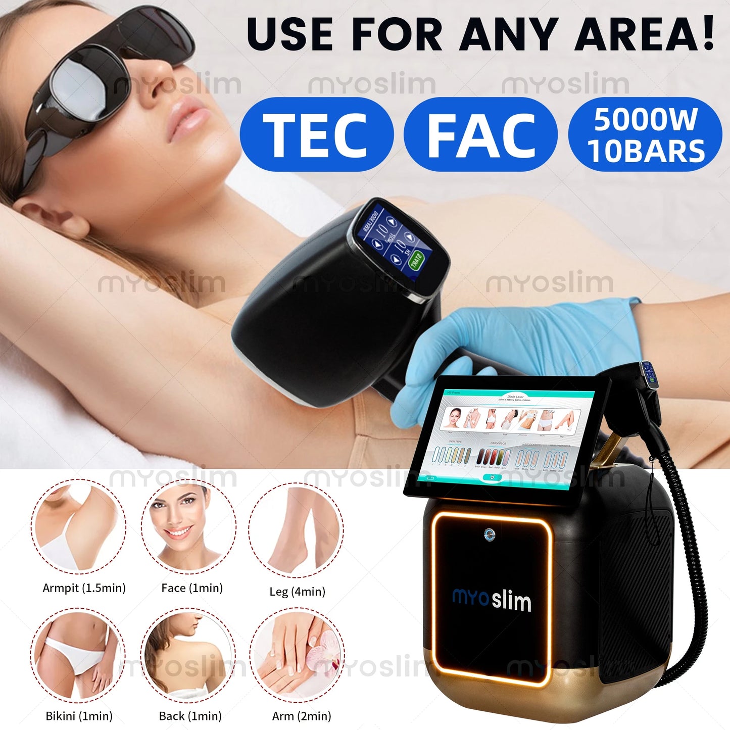Soprano 5000W FAC Diode Hair Removal System 755 808 940 1064nm