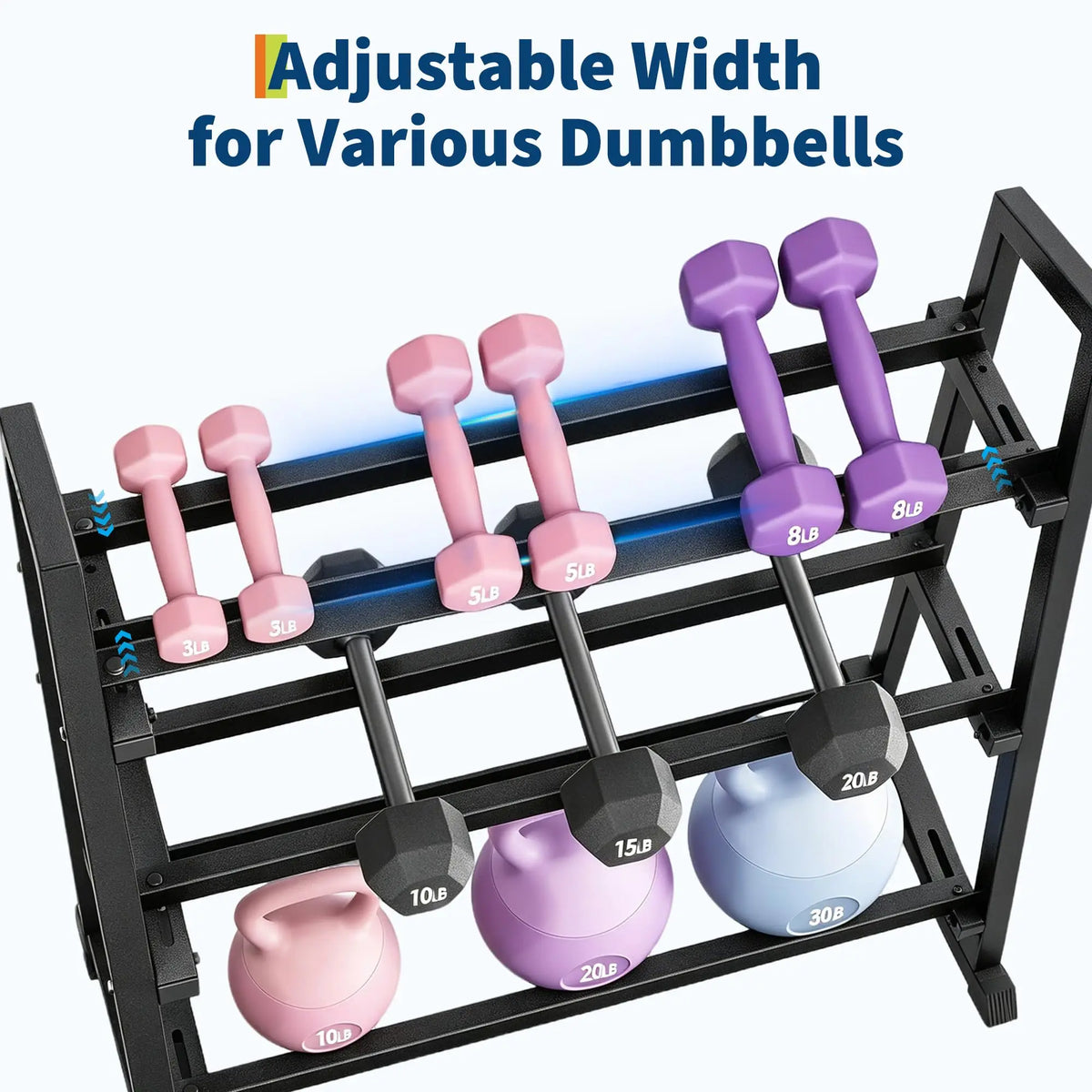 HiMISS Reinforced Trapezoidal Dumbbell Rack Home Gym Storage
