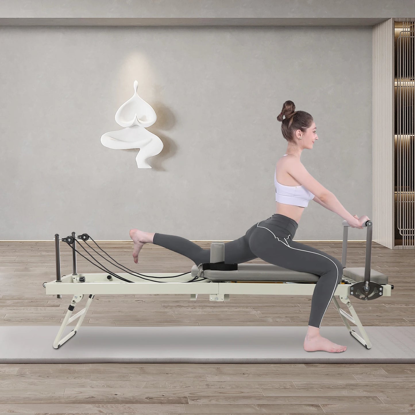 Foldable Pilates Reformer Machine 120kg Capacity For Yoga And Pilates