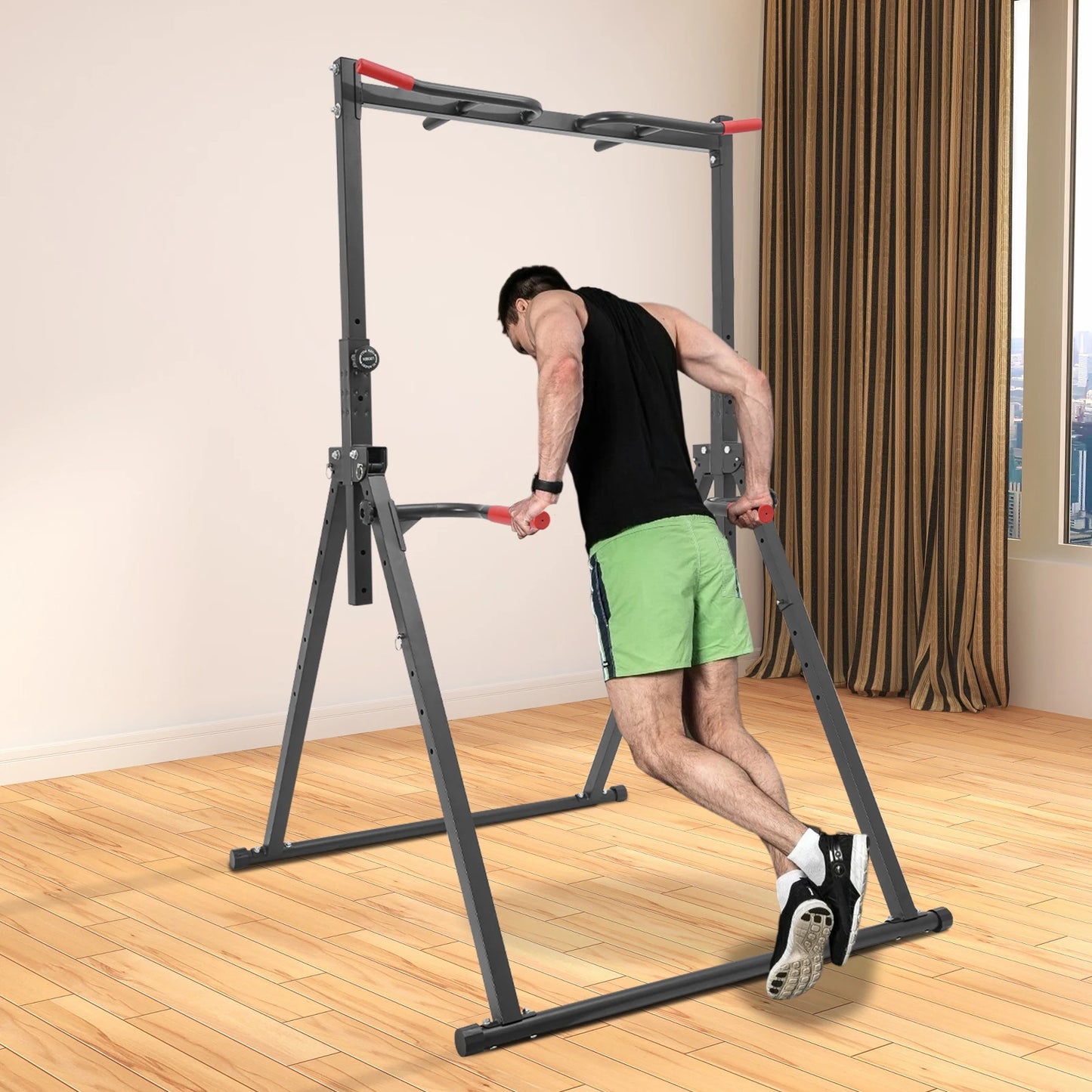 Adjustable Height Pull Up Bar Triangular Station 200kg Load Bearing