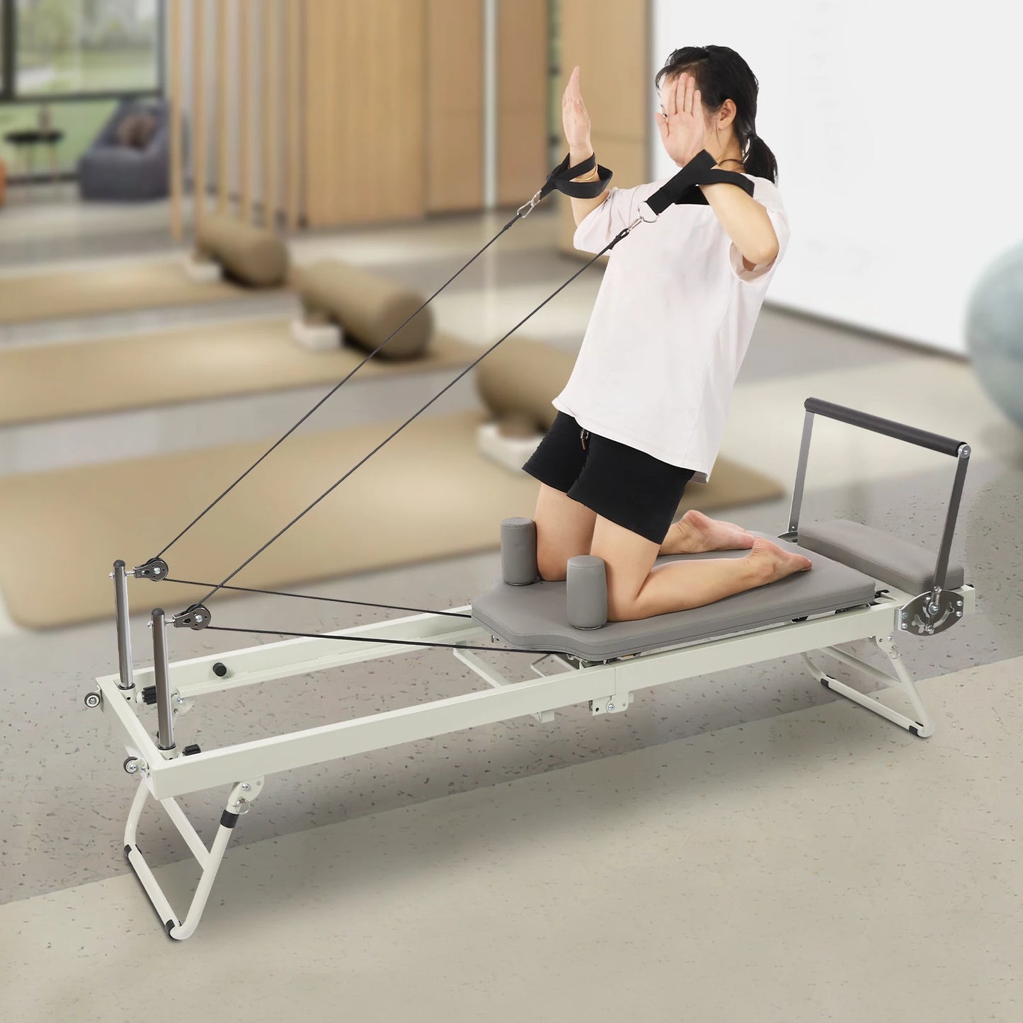 Foldable Pilates Reformer Machine 120kg Capacity For Yoga And Pilates