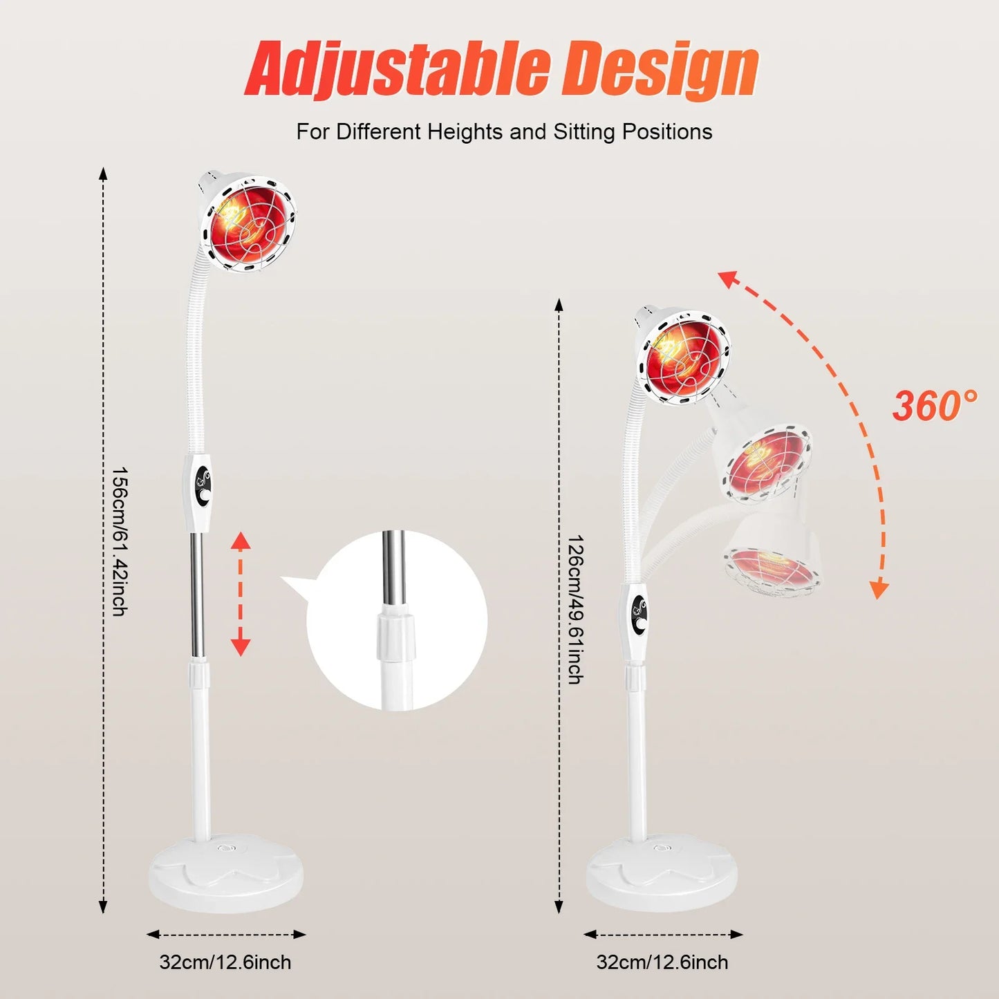 Infrared Heat Lamp For Pain Relief And Blood Circulation