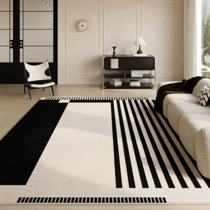 Retro Style Living Room Rug Washable Polyester Anti-Slip Floor Mat