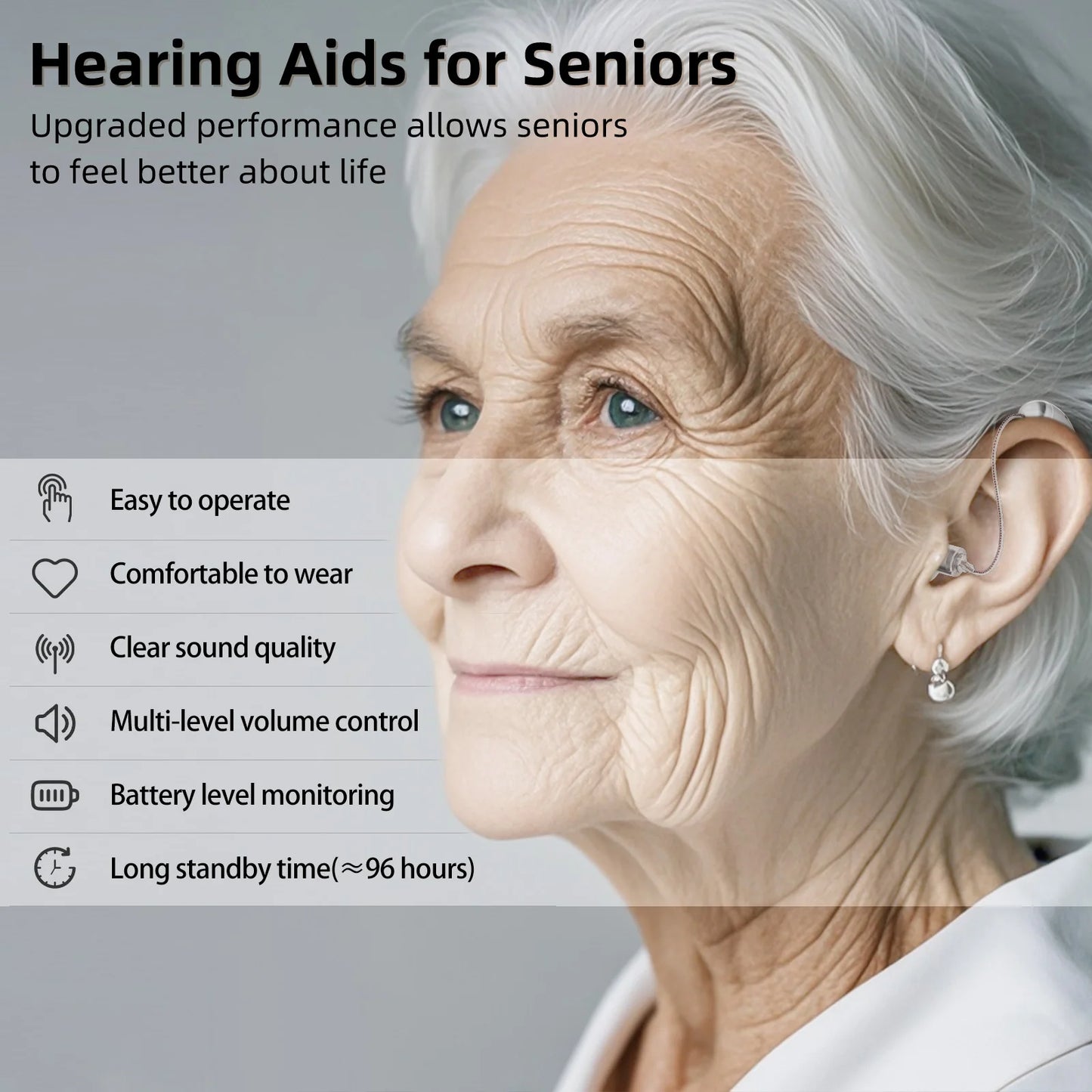 K&FCOPTEE Rechargeable Hearing Aids Adults Digital Ear Amplifier