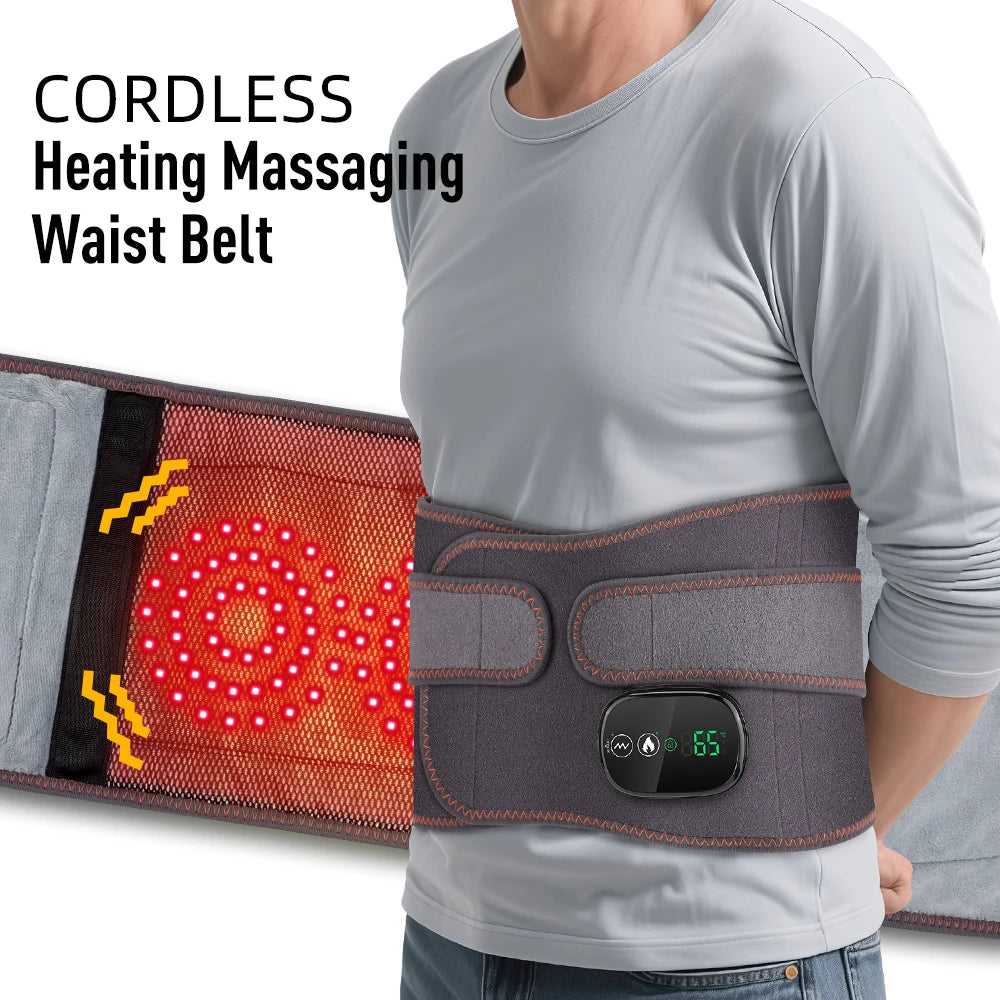 Agdoad Heating Vibration Massager Belt With Red Light Therapy