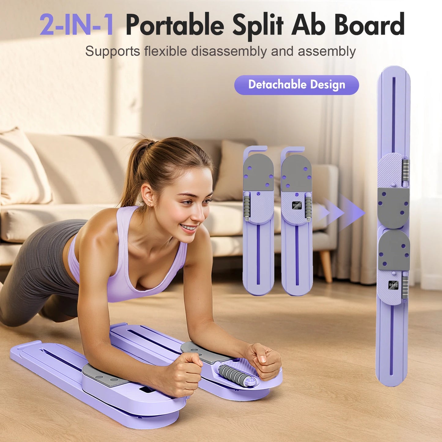 Pilates Reformer Board Portable Split Ab Board With LCD Display