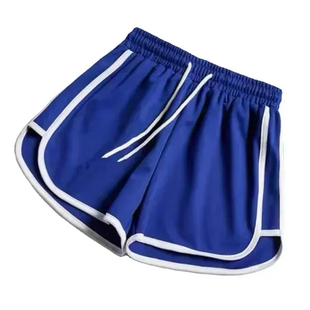 Women Striped Sports Shorts Korean Style Casual Loose Wide Leg