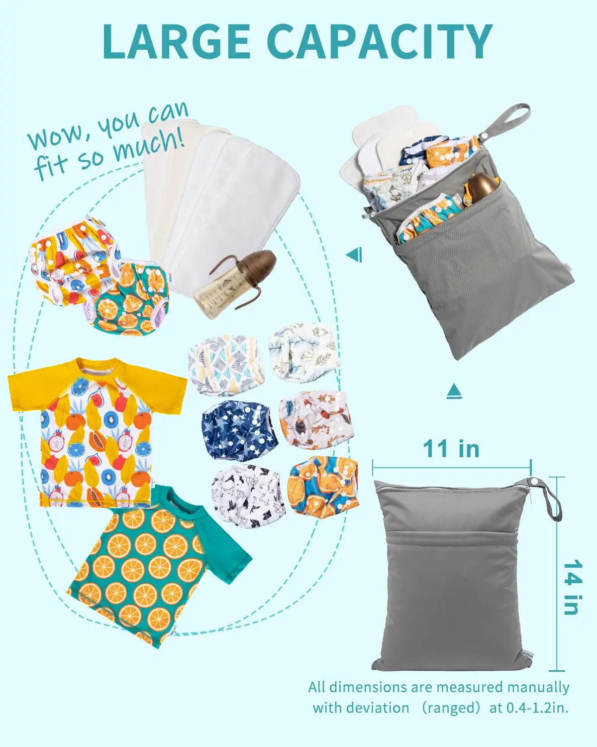 Three Pack Wet Dry Bags Waterproof Reusable Travel Bags