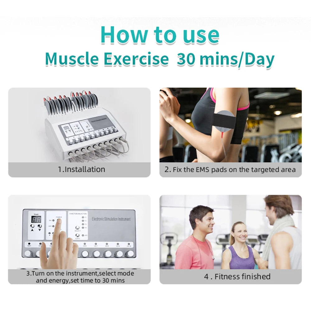 3 iN 1 Microcurrent muscle stimulator Electrostimulation Machine Russian Waves Electric Muscle Stimulator massager Body Massager Weight Loss machine