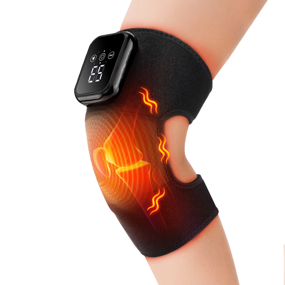 Electric Heated Vibration Knee Massage Pad 3 Level Hot Compress Thermal Joint Brace Care Muscle Relaxation Blood Circulation