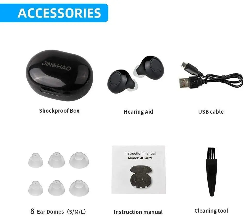 JINGHAO Digital In-Ear Hearing Aid Amplifier With USB Rechargeable