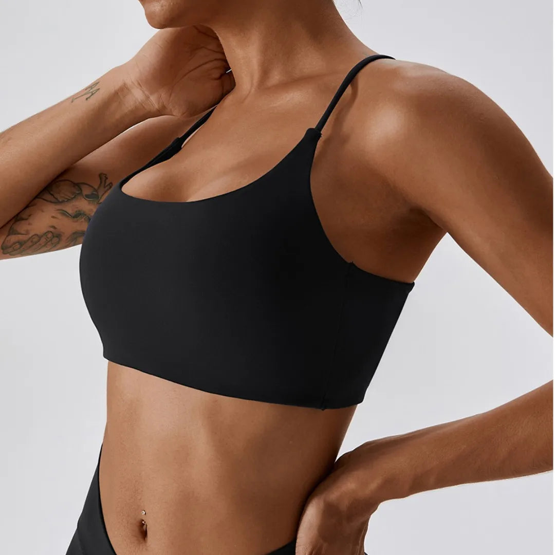 Women Crossback Sports Bra With Chest Pad For Yoga